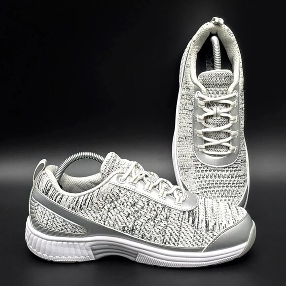 Orthofeet Sandy Bio-Fit Silver White Walking Sneaker Shoes Women's Size 9.5 - Picture 1 of 12